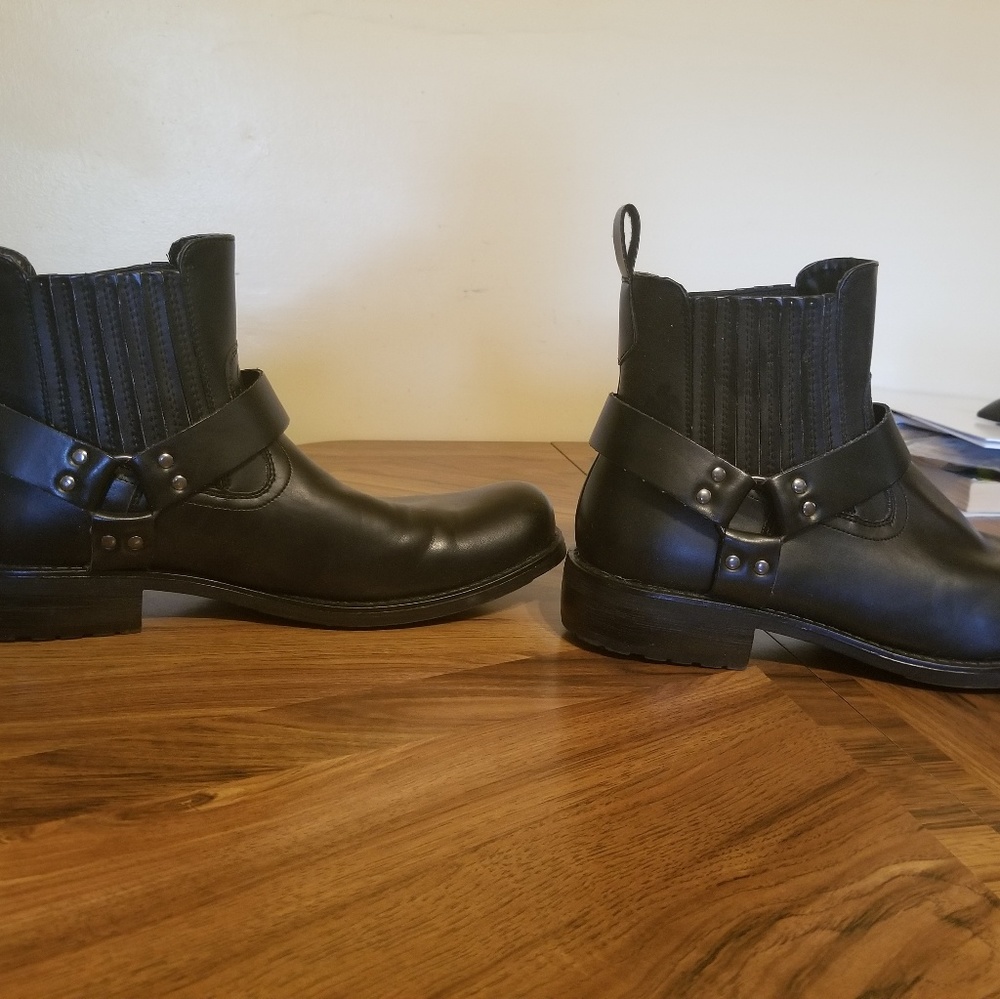 Pair of black slip on boots